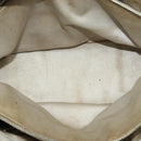 CHANEL Wild Stitch Shoulder Bag Leather Ivory Silver CC Auth 122688-10