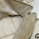 CHANEL Wild Stitch Shoulder Bag Leather Ivory Silver CC Auth 122688-18