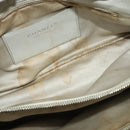 CHANEL Wild Stitch Shoulder Bag Leather Ivory Silver CC Auth 122688-11