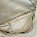 CHANEL Wild Stitch Shoulder Bag Leather Ivory Silver CC Auth 122688-21