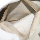 CHANEL Wild Stitch Shoulder Bag Leather Ivory Silver CC Auth 122688-22