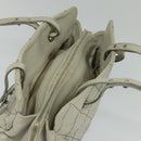 CHANEL Wild Stitch Shoulder Bag Leather Ivory Silver CC Auth 122688-6