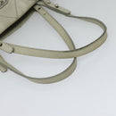 CHANEL Wild Stitch Shoulder Bag Leather Ivory Silver CC Auth 122688-7
