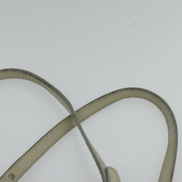 CHANEL Wild Stitch Shoulder Bag Leather Ivory Silver CC Auth 122688