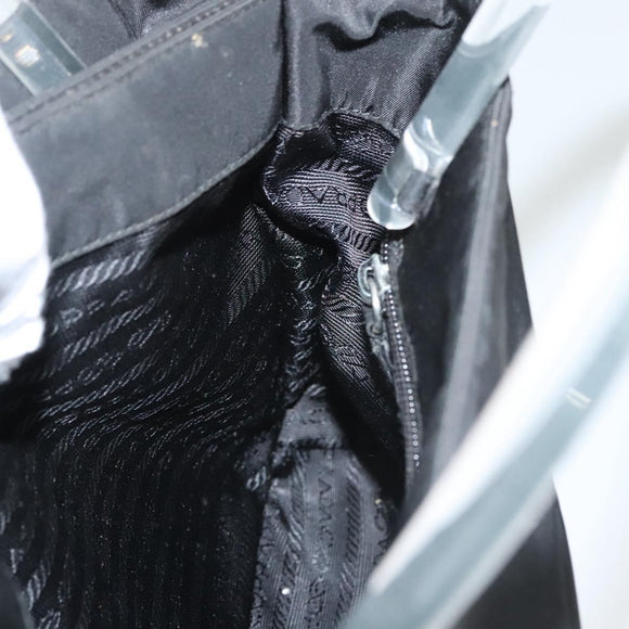 PRADA Hand Bag Nylon Plastic Black Clear Auth 122690