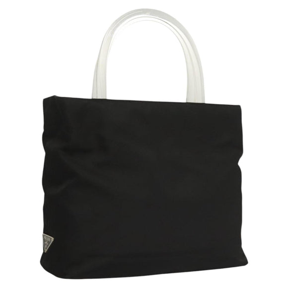 PRADA Hand Bag Nylon Plastic Black Clear Auth 122690