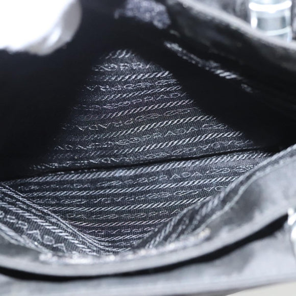 PRADA Hand Bag Nylon Plastic Black Clear Auth 122690