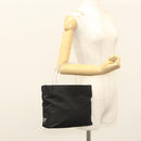 PRADA Hand Bag Nylon Plastic Black Clear Auth 122690-26