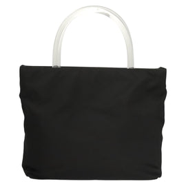 PRADA Hand Bag Nylon Plastic Black Clear Auth 122690 - 0
