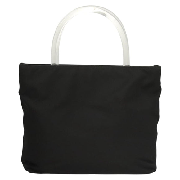 PRADA Hand Bag Nylon Plastic Black Clear Auth 122690
