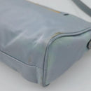 PRADA Shoulder Bag Nylon Light Blue Gold Auth 122692-9