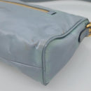 PRADA Shoulder Bag Nylon Light Blue Gold Auth 122692-15