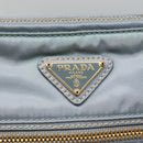 PRADA Shoulder Bag Nylon Light Blue Gold Auth 122692-17