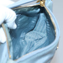 PRADA Shoulder Bag Nylon Light Blue Gold Auth 122692-20
