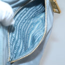 PRADA Shoulder Bag Nylon Light Blue Gold Auth 122692-24
