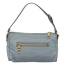 PRADA Shoulder Bag Nylon Light Blue Gold Auth 122692-2