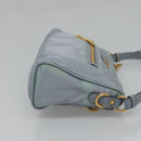 PRADA Shoulder Bag Nylon Light Blue Gold Auth 122692-3