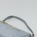 PRADA Shoulder Bag Nylon Light Blue Gold Auth 122692-8