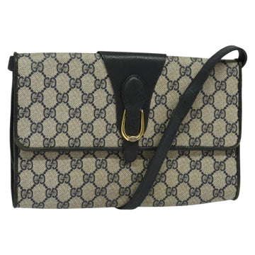 GUCCI GG Supreme Shoulder Bag PVC Navy Gold 904 02 050 Auth 122769