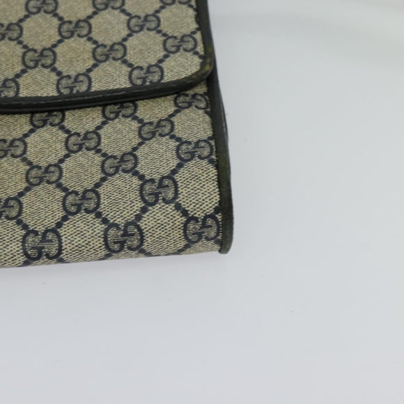 GUCCI GG Supreme Shoulder Bag PVC Navy Gold 904 02 050 Auth 122769