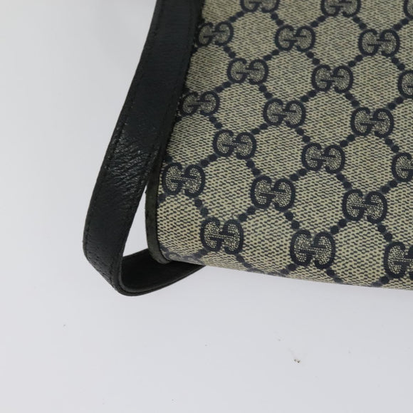 GUCCI GG Supreme Shoulder Bag PVC Navy Gold 904 02 050 Auth 122769