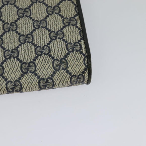 GUCCI GG Supreme Shoulder Bag PVC Navy Gold 904 02 050 Auth 122769