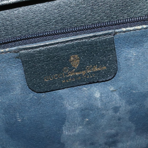 GUCCI GG Supreme Shoulder Bag PVC Navy Gold 904 02 050 Auth 122769