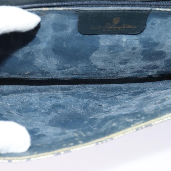 GUCCI GG Supreme Shoulder Bag PVC Navy Gold 904 02 050 Auth 122769