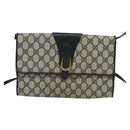 GUCCI GG Supreme Shoulder Bag PVC Navy Gold 904 02 050 Auth 122769-13