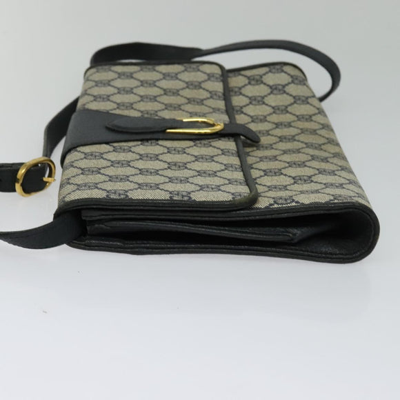 GUCCI GG Supreme Shoulder Bag PVC Navy Gold 904 02 050 Auth 122769