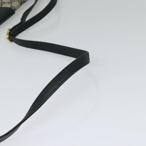 GUCCI GG Supreme Shoulder Bag PVC Navy Gold 904 02 050 Auth 122769