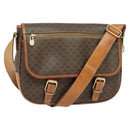 CELINE Macadam Canvas Shoulder Bag PVC Leather Brown Gold Auth 122776-1