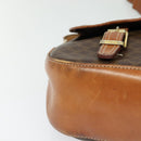 CELINE Macadam Canvas Shoulder Bag PVC Leather Brown Gold Auth 122776-8