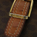 CELINE Macadam Canvas Shoulder Bag PVC Leather Brown Gold Auth 122776-9