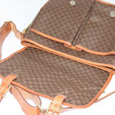 CELINE Macadam Canvas Shoulder Bag PVC Leather Brown Gold Auth 122776-18