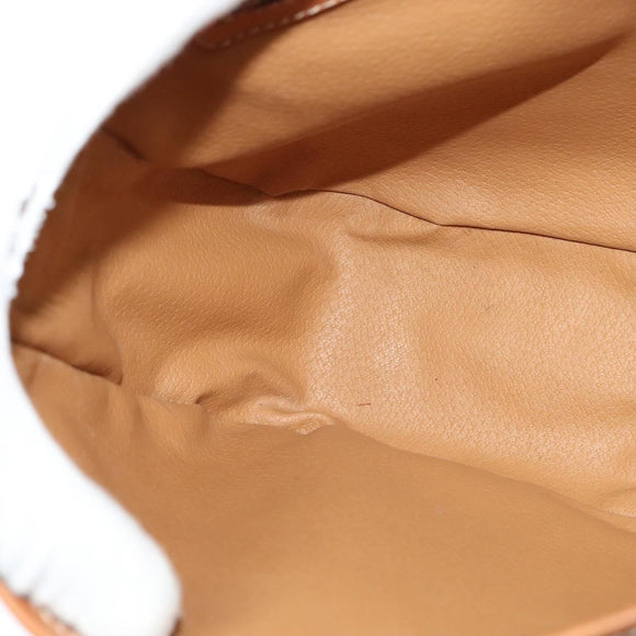 CELINE Macadam Canvas Shoulder Bag PVC Leather Brown Gold Auth 122776