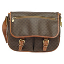 CELINE Macadam Canvas Shoulder Bag PVC Leather Brown Gold Auth 122776-13