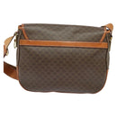 CELINE Macadam Canvas Shoulder Bag PVC Leather Brown Gold Auth 122776-2