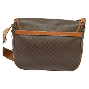 CELINE Macadam Canvas Shoulder Bag PVC Leather Brown Gold Auth 122776 - 0