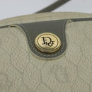Christian Dior Honeycomb Canvas Shoulder Bag PVC White Gold Auth 122778-10