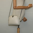 Christian Dior Honeycomb Canvas Shoulder Bag PVC White Gold Auth 122778-19