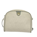 Christian Dior Honeycomb Canvas Shoulder Bag PVC White Gold Auth 122778-2