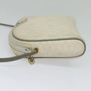 Christian Dior Honeycomb Canvas Shoulder Bag PVC White Gold Auth 122778-3