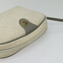 Christian Dior Honeycomb Canvas Shoulder Bag PVC White Gold Auth 122778-6