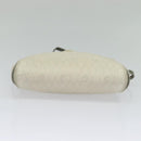 Christian Dior Honeycomb Canvas Shoulder Bag PVC White Gold Auth 122778-9