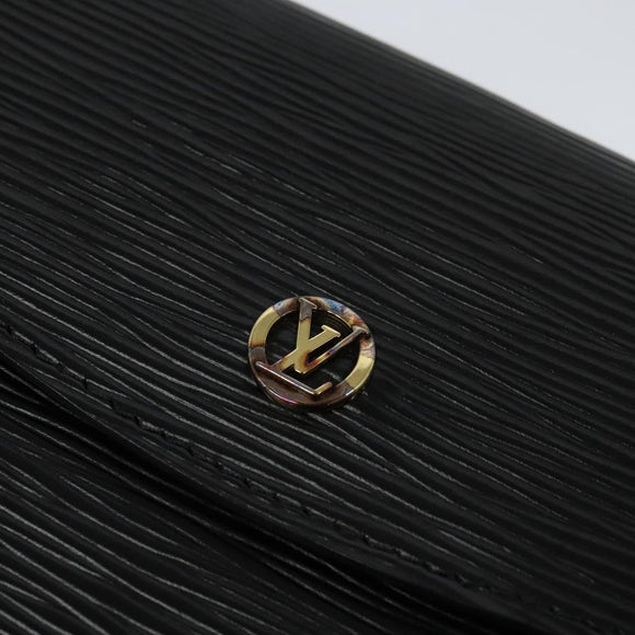 LOUIS VUITTON Epi Montaigne 23 Clutch Bag Black M52662 LV Auth 122785