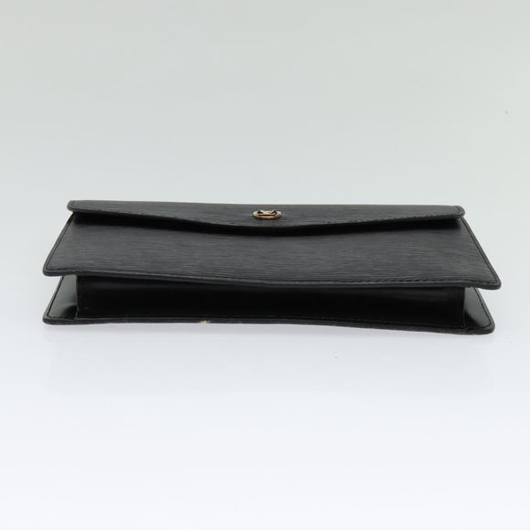 LOUIS VUITTON Epi Montaigne 23 Clutch Bag Black M52662 LV Auth 122785