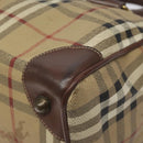 Burberrys Nova Check Hand Bag PVC Beige Auth 122817-14