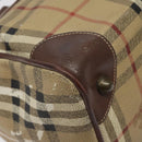 Burberrys Nova Check Hand Bag PVC Beige Auth 122817-15