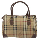 Burberrys Nova Check Hand Bag PVC Beige Auth 122817-2